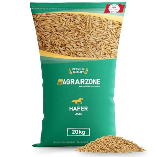 Agrarzone Hafer Pferd gereinigt 20 kg - Premium Pferdefutter 20KG Futterhafer - AMA-Gütesiegel Zertifiziert, 100% gentechnikfrei - Gesundes Futter für Pferd und Pony von Agrarzone