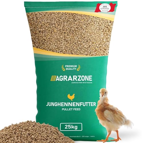 Agrarzone Junghennenfutter Premium 25 kg - Optimales Hühnerfutter 25KG für Junge Hühner und Junghennen – Granuliertes Körnerfutter - AMA-Gütesiegel Zertifiziert, 100% gentechnikfrei von Agrarzone