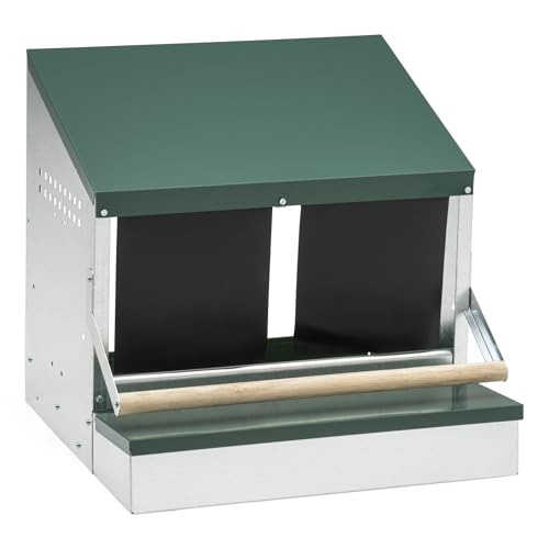 Agrarzone Legenest mit Sitzstange 50 cm - Hühnernest mit Abrollfunktion & Eierfach - robuste Legenester für Hühner - ideal für Wandmontage von Agrarzone