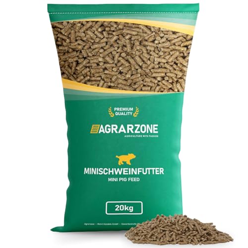 Agrarzone Minischweinfutter Pellets 20 kg - Schweinefutter für Minischweine, Zwergschweine & Teacup - 100% Gentechnikfrei & Mehrfach gereinigt von Agrarzone