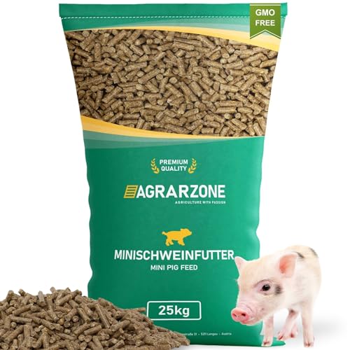 Agrarzone Minischweinfutter Pellets 25 kg - Weizen Schweinefutter 25KG für Minischweine & Zwergschweine - 100% gentechnikfrei von Agrarzone