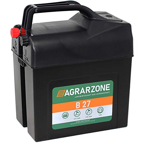 Agrarzone B 27 Weidezaungerät 9V, 0,45 Joule - 9.600V Batterie Elektrozaungerät mit LED-Kontrolle - Universell & leistungsstark - Ideal für mobilen Weidezaun, Pferde, Hunde & Katzen von Agrarzone