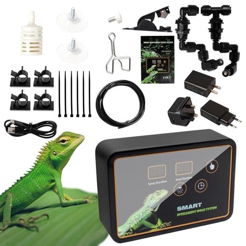Terrarium luftbefeuchtungsanlage mit luftbefeuchtungsmessung,Luftbefeuchter Terrarium mit Timer und Sprühdüsen 360 ° Verstellbare for All Types of Reptiles and Amphibians Spray Humidification von Agrdeed