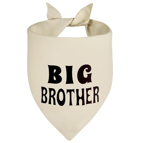 Agroon Big Brother Hundehalstuch, Beige, Größe XL, verstellbar, Dreieckstuch, Schwangerschaftsankündigung, Geburt für Familie von Agroon