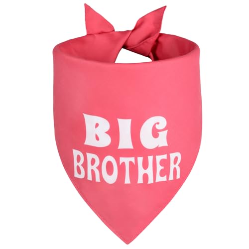 Agroon Big Brother Hundehalstuch, weich, rosa, Größe XL, verstellbarer Dreieckstuch, Schwangerschaftsankündigung, Neugeborenes für die Familie. von Agroon