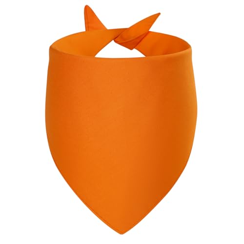 Agroon Blanko-Hundehalstuch, Orange, klein, 1 Stück, DIY-Schal, solide Baumwolle, langlebig, dreieckig, wendbar, Taschentuch für Welpen, Haustiere, personalisierbar, Geburtstag/Party, lustige von Agroon