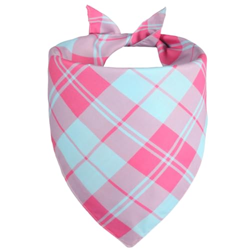 Agroon Hundehalstuch für Mädchen, groß, 1 Stück, Sommer, Frühling, Rosa, Blau, Grün, strapazierfähig, dreieckig, wendbar, Taschentuch für Welpen und Haustiere von Agroon