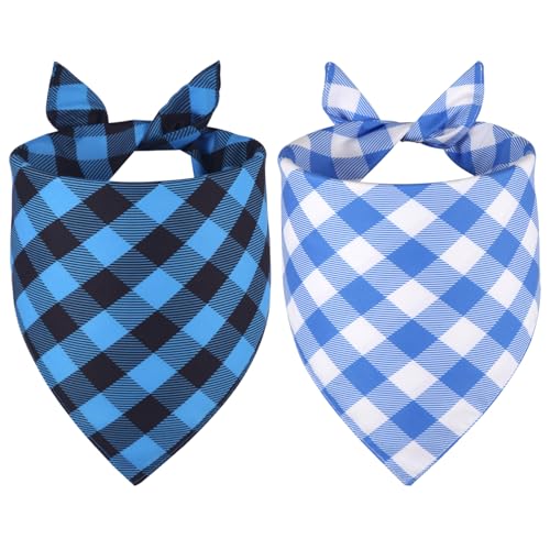 Agroon Hundehalstücher für Jungen, klein, Sommer/Frühling, blau, strapazierfähig, dreieckig, wendbar, Taschentuch für Welpen, Haustiere, 2 Stück von Agroon