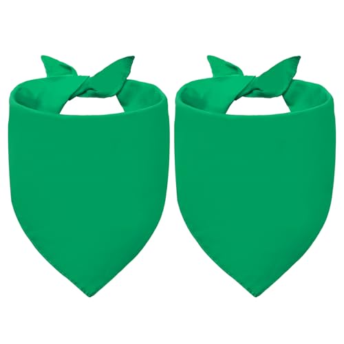 Agroon Unbedruckte Hundehalstücher, grün, Größe XL, 2 Stück, DIY-Schal, solide Baumwolle, langlebig, dreieckig, wendbar, Taschentuch für Welpen, Haustiere, personalisierbar, Geburtstag/Party, lustige von Agroon