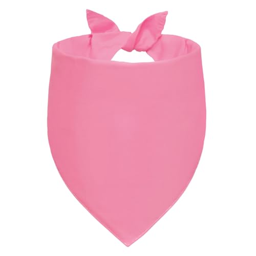 Agroon Unbedruckte Hundehalstücher, rosa, klein, 2 Stück, DIY-Schal, solide Baumwolle, langlebig, dreieckig, wendbar, Taschentuch für Welpen, Haustiere, personalisierbar, Geburtstag/Party, lustige von Agroon