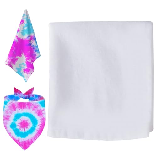 Agroon Weißes Bandana, Baumwolle, zum Färben, 6 Stück, 55,9 x 55,9 cm von Agroon
