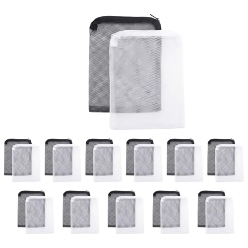 Agwuoetr 24 StüCk Aquarium Filter Beutel Media Mesh Filter Tasche Wiederverwendbarer Mesh Tasche für Granular Carbon, Bioball und Schwarz von Agwuoetr