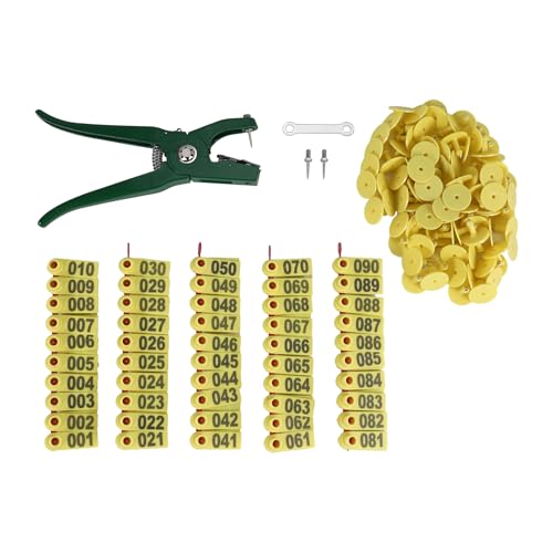 Agwuoetr Ohr Marken Ohr Marken Schaf Markierungs Applikator 001-100 Ohr Marken für das Ziegen Identifikations Kit Ohr Marken - Gelb Agwuoetr Ohr Marken Ohr Marken Schaf Markierungs Applikator 001-100 Ohr Marken für das Ziegen Identifikations Kit Ohr Marken - Gelb von Agwuoetr