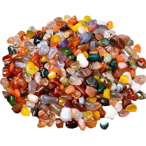 AhLmA 200g Naturkies Dekosand Blumentöpfe Kieselsteine Aquarium Bodengrund Glaskiesel Marmordekoration Geeignet für Aquarium glastank blumentopf gartenbodendekoration 4-6mm Farbiger Achatkies von AhLmA