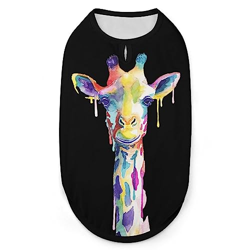 Aquarell-Giraffe-Hunde-Shirts, Sommer-Haustier-T-Shirts, weiches, ärmelloses Tank-Top, Haustier-Kleidung für kleine Welpen und Katzen Aquarell-Giraffe-Hunde-Shirts, Sommer-Haustier-T-Shirts, weiches, ärmelloses Tank-Top, Haustier-Kleidung für kleine Welpen und Katzen von Ahdyr