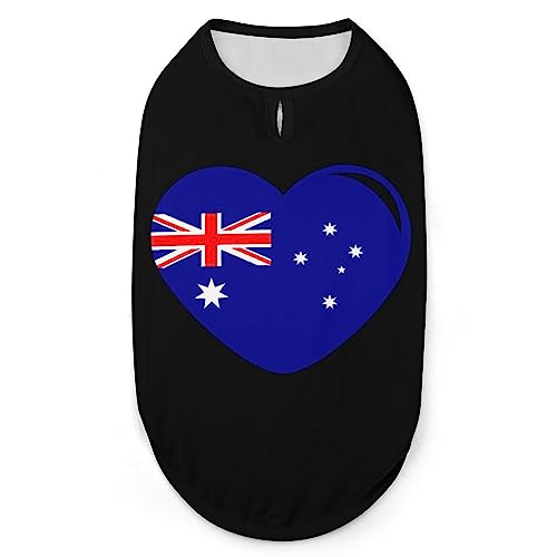 Australische Flagge, Herz-Hunde-Shirts, Sommer-Haustier-T-Shirts, weiches, ärmelloses Tank-Top, Haustier-Kleidung für kleine Welpen und Katzen von Ahdyr