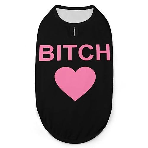 Bitch Heart Hunde-Shirts, Sommer-Haustier-T-Shirts, weiches, ärmelloses Tank-Top, Haustier-Kleidung für kleine Welpen und Katzen Bitch Heart Hunde-Shirts, Sommer-Haustier-T-Shirts, weiches, ärmelloses Tank-Top, Haustier-Kleidung für kleine Welpen und Katzen von Ahdyr