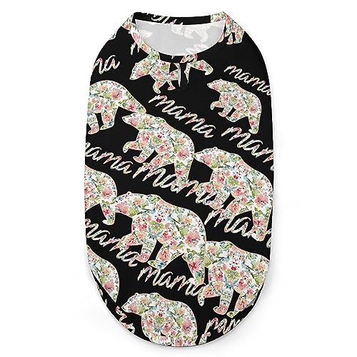 Florale Mama Bear Hunde-Shirts, Sommer-Haustier-T-Shirts, weiches, ärmelloses Tank-Top, Haustier-Kleidung für kleine Welpen und Katzen Florale Mama Bear Hunde-Shirts, Sommer-Haustier-T-Shirts, weiches, ärmelloses Tank-Top, Haustier-Kleidung für kleine Welpen und Katzen von Ahdyr