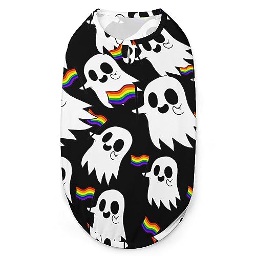 Gay Pride Geisterhunde-Shirts, Sommer-Haustier-T-Shirts, weiches, ärmelloses Tank-Top, Haustierkleidung für kleine Welpen und Katzen Gay Pride Geisterhunde-Shirts, Sommer-Haustier-T-Shirts, weiches, ärmelloses Tank-Top, Haustierkleidung für kleine Welpen und Katzen von Ahdyr