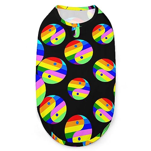 Gay Pride Yin Yang Hunde-Shirts, Sommer-Haustier-T-Shirts, weiches, ärmelloses Tank-Top, Haustier-Kleidung für kleine Welpen und Katzen von Ahdyr