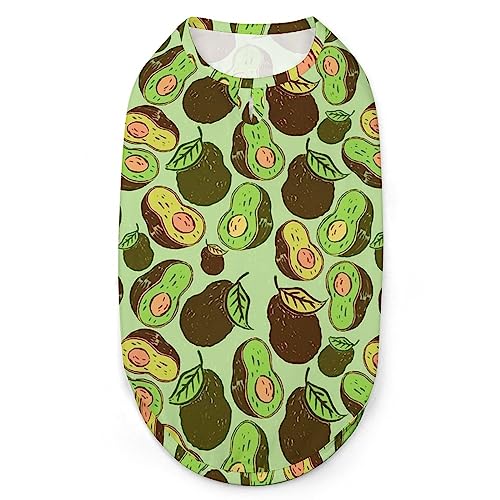 Hunde-Shirts mit Avocado-Muster, Sommer-Haustier-T-Shirts, weiches, ärmelloses Tank-Top, Haustier-Kleidung für kleine Welpen und Katzen Hunde-Shirts mit Avocado-Muster, Sommer-Haustier-T-Shirts, weiches, ärmelloses Tank-Top, Haustier-Kleidung für kleine Welpen und Katzen von Ahdyr