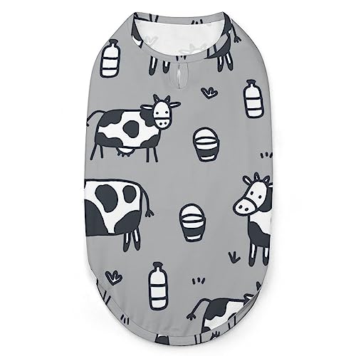 Hunde-Shirts mit Cartoon-Kuh-Muster, Sommer-Haustier-T-Shirts, weiches, ärmelloses Tank-Top, Haustier-Kleidung für kleine Welpen und Katzen Hunde-Shirts mit Cartoon-Kuh-Muster, Sommer-Haustier-T-Shirts, weiches, ärmelloses Tank-Top, Haustier-Kleidung für kleine Welpen und Katzen von Ahdyr