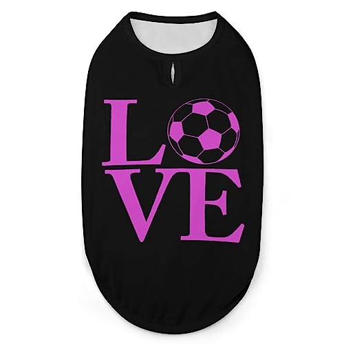 I Love Soccer Hunde-Shirts, Sommer-Haustier-T-Shirts, weiches, ärmelloses Tank-Top, Haustier-Kleidung für kleine Welpen und Katzen von Ahdyr