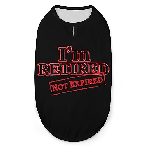 I'm RetiredExpired Hunde-Shirts, Sommer-Haustier-T-Shirts, weiche, ärmellose Tank-Top-Haustierkleidung für kleine Welpen und Katzen von Ahdyr