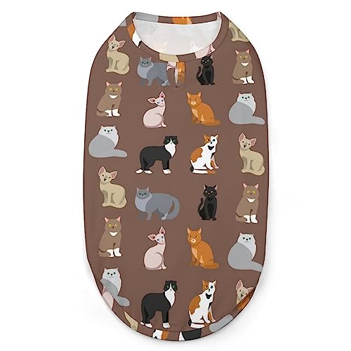 Katzen-Hunde-Shirts, Sommer-Haustier-T-Shirts, weiches, ärmelloses Tank-Top, Haustier-Kleidung für kleine Welpen und Katzen Katzen-Hunde-Shirts, Sommer-Haustier-T-Shirts, weiches, ärmelloses Tank-Top, Haustier-Kleidung für kleine Welpen und Katzen von Ahdyr