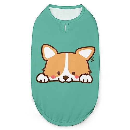 Niedliche Corgi-Hunde-Hunde-Shirts, Sommer-Haustier-T-Shirts, weiches, ärmelloses Tank-Top, Haustier-Kleidung für kleine Welpen und Katzen von Ahdyr