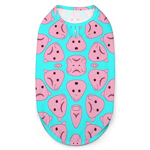 Pink Blob Fish Hunde-Shirts, Sommer-Haustier-T-Shirts, weiches, ärmelloses Tank-Top, Haustier-Kleidung für kleine Welpen und Katzen von Ahdyr