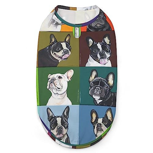 Porträt von Bulldoggen-Hundehemden, Sommer-Haustier-T-Shirts, weiche, ärmellose Tank-Top-Haustierkleidung für kleine Welpen und Katzen von Ahdyr