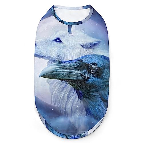 Raven Wolf Moon Hunde-Shirts, Sommer-Haustier-T-Shirts, weiches, ärmelloses Tank-Top, Haustier-Kleidung für kleine Welpen und Katzen Raven Wolf Moon Hunde-Shirts, Sommer-Haustier-T-Shirts, weiches, ärmelloses Tank-Top, Haustier-Kleidung für kleine Welpen und Katzen von Ahdyr