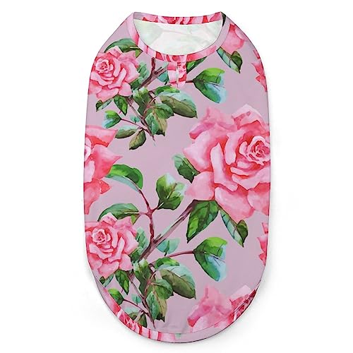 Rosa Rosen-Hunde-Shirts, Sommer-Haustier-T-Shirts, weiches, ärmelloses Tank-Top, Haustier-Kleidung für kleine Welpen und Katzen Rosa Rosen-Hunde-Shirts, Sommer-Haustier-T-Shirts, weiches, ärmelloses Tank-Top, Haustier-Kleidung für kleine Welpen und Katzen von Ahdyr