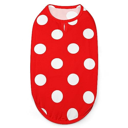 Rot-weiß Gepunktete Marien -Hunde-Shirts, Sommer-Haustier-T-Shirts, weiches, ärmelloses Tank-Top, Haustier-Kleidung für kleine Welpen und Katzen Rot-weiß Gepunktete Marien -Hunde-Shirts, Sommer-Haustier-T-Shirts, weiches, ärmelloses Tank-Top, Haustier-Kleidung für kleine Welpen und Katzen von Ahdyr