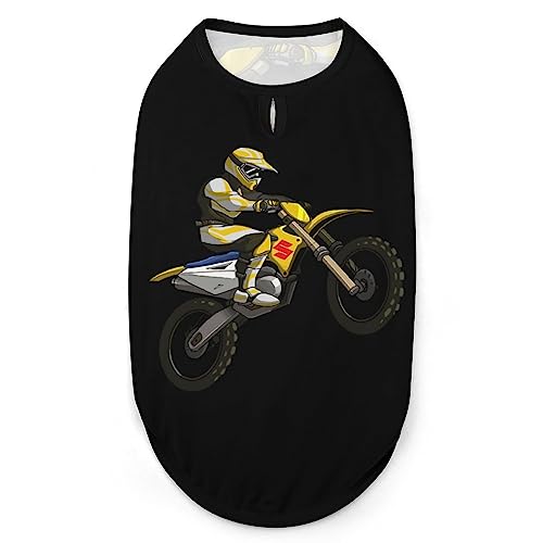Silhouette of Motocross Hunde-Shirts, Sommer-Haustier-T-Shirts, weiches, ärmelloses Tank-Top, Haustier-Kleidung für kleine Welpen und Katzen von Ahdyr