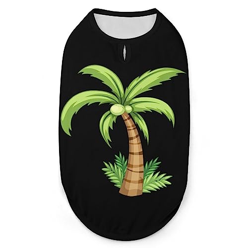 Tropic Palm Hunde-Shirts, Sommer-Haustier-T-Shirts, weiches, ärmelloses Tank-Top, Haustierkleidung für kleine Welpen und Katzen von Ahdyr