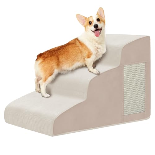 Haustiertreppe, Hundetreppe für kleine Hunde, Hundetreppe, 3-stufige gebogene Hunderampe für Bett, Couch, Sofa, Auto und Stühle, rutschfeste Unterseite, Katzenkratzbrett, hochdichter Schaumstoff, Haustiertreppe, Hundetreppe für kleine Hunde, Hundetreppe, 3-stufige gebogene Hunderampe für Bett, Couch, Sofa, Auto und Stühle, rutschfeste Unterseite, Katzenkratzbrett, hochdichter Schaumstoff, von Ahpmeoa