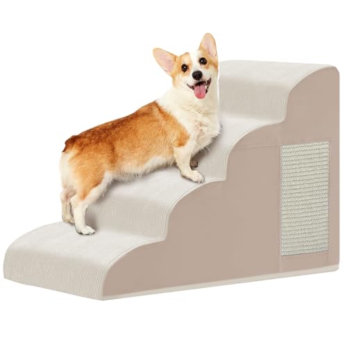 Hundetreppe für Bett, Hundetreppe für kleine Hunde, 4-stufige Hunderampe für Bett, Couch, Sofa und Stühle, rutschfeste Unterseite, Katzenkratzen, hochdichter Schaumstoff, tragbare Haustiertreppe, Hundetreppe für Bett, Hundetreppe für kleine Hunde, 4-stufige Hunderampe für Bett, Couch, Sofa und Stühle, rutschfeste Unterseite, Katzenkratzen, hochdichter Schaumstoff, tragbare Haustiertreppe, von Ahpmeoa