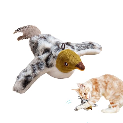 Ahuuen Haustier Fliegender Vogel Spielzeug Für Katzen - Fliegender Spatzen Katzen Vogel Spielzeug - Elektrisches Plüsch Für Kleine Mittelgroße Und Große | Wiederaufladbar Für Innen von Ahuuen