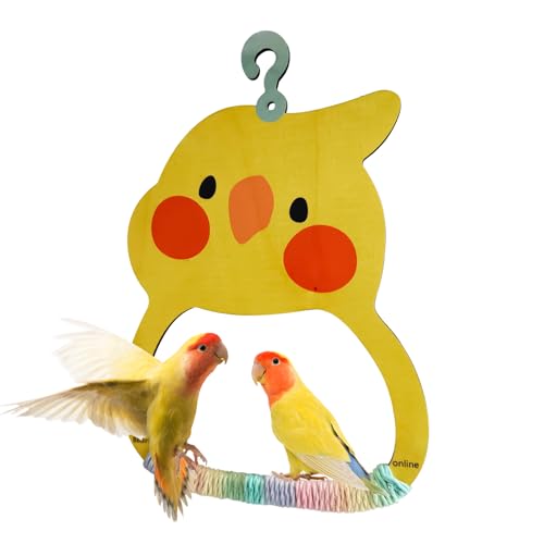 Ahuuen Sittich Schaukel | Schaukelspielzeug Für Vögel Im Käfig - Bunte Holz Sitzstange Nagetraining Für Haustiere Unzertrennliche Nymphensittiche Sittiche Käfigdekoration von Ahuuen