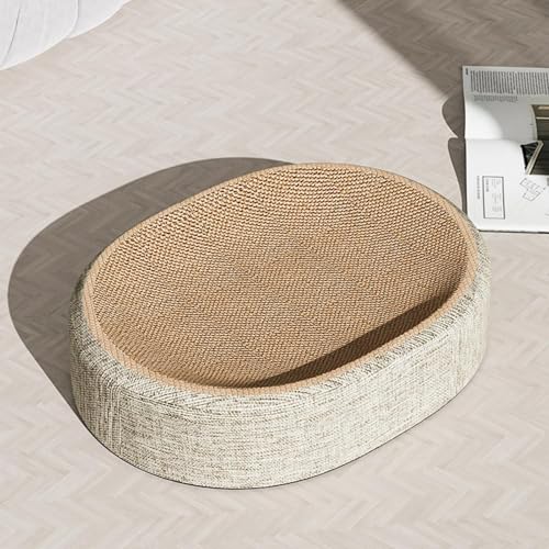 Ovales Sisal Kratzbrett | Lounge Kratzpappe | Verschleißfestes Katzenbett | Sisal Gebogene Katzenkratzer | Katzenkratzbretter Für Katzen Zum Spielen Und Ausruhen 41 X 31 X 10 cm von Ahuuen