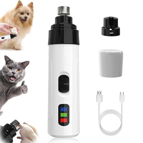 AiQiMinHao Krallenschleifer für Hunde, Professionelle Elektrische Silent Hunde krallenschleifer, USB Wiederaufladbarer Hundenagelschleifer, für Katzen und Hunde Krallenschleifer von AiQiMinHao