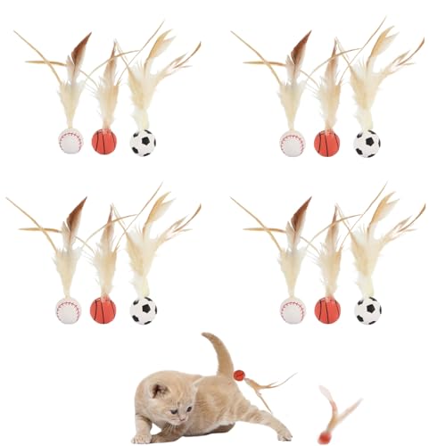 AiQiMinHao interaktives katzenspielzeugball mit Federn, Cat Buncing Ball, 2025 Neu interaktives katzenspielzeug, Katzenspielzeug Ball, Katzen-Trainingsbälle, Für Bewegung, Spiel und Training (12 pcs) AiQiMinHao interaktives katzenspielzeugball mit Federn, Cat Buncing Ball, 2025 Neu interaktives katzenspielzeug, Katzenspielzeug Ball, Katzen-Trainingsbälle, Für Bewegung, Spiel und Training (12 pcs) von AiQiMinHao