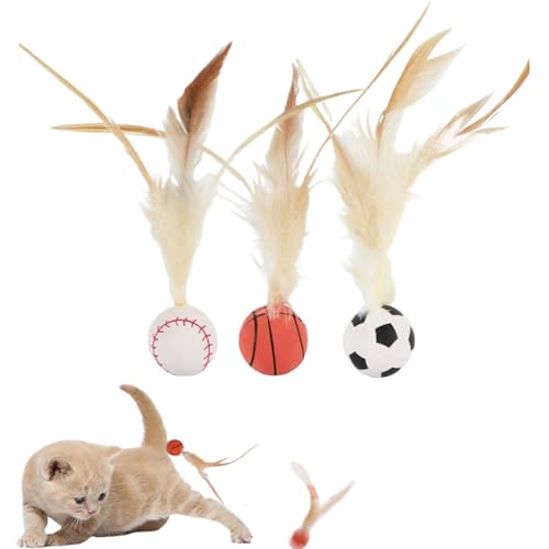 AiQiMinHao interaktives katzenspielzeugball mit Federn, Cat Buncing Ball, 2025 Neu interaktives katzenspielzeug, Katzenspielzeug Ball, Katzen-Trainingsbälle, Für Bewegung, Spiel und Training (3 pcs) AiQiMinHao interaktives katzenspielzeugball mit Federn, Cat Buncing Ball, 2025 Neu interaktives katzenspielzeug, Katzenspielzeug Ball, Katzen-Trainingsbälle, Für Bewegung, Spiel und Training (3 pcs) von AiQiMinHao
