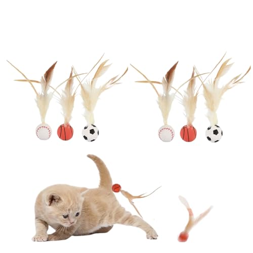 AiQiMinHao interaktives katzenspielzeugball mit Federn, Cat Buncing Ball, 2025 Neu interaktives katzenspielzeug, Katzenspielzeug Ball, Katzen-Trainingsbälle, Für Bewegung, Spiel und Training (6 pcs) AiQiMinHao interaktives katzenspielzeugball mit Federn, Cat Buncing Ball, 2025 Neu interaktives katzenspielzeug, Katzenspielzeug Ball, Katzen-Trainingsbälle, Für Bewegung, Spiel und Training (6 pcs) von AiQiMinHao