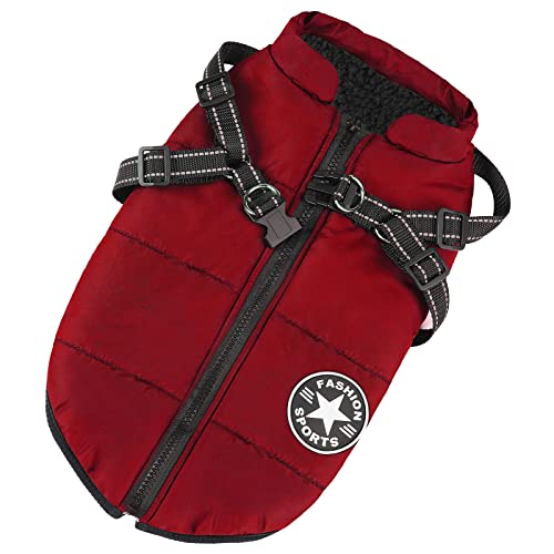 Aiboria Hundejacken für den Hundemantel Winter Winddicht Wasserdicht Skifahren Hundeweste Fleece Warme Hunde Jacke Mit Brustgurt Gurt Violett M von Aiboria