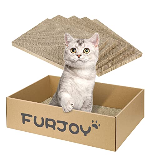 Kratzbrett Katze, 5er-Set Katzenkratzbox mit Bio-Katzenminze, Anti-Rutsch-Matte, 43.5x29.5x14 cm Groß doppelseitige kratzpappe für Katzen Kratzbrett Katze, 5er-Set Katzenkratzbox mit Bio-Katzenminze, Anti-Rutsch-Matte, 43.5x29.5x14 cm Groß doppelseitige kratzpappe für Katzen von Aibuddy