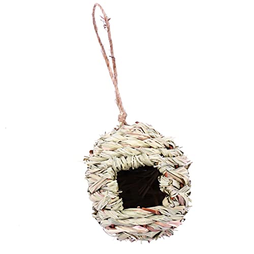 5 Pcs Handgewebtes Kolibri-Haus | Gras handgewebte Vogelhäuschen zum Aufhängen im Freien - Natürliche Vogelhütte in Ballform für den Außenbereich, Vogelhäuser für Audubon Finch Canary Chickadee Aibyks von Aibyks