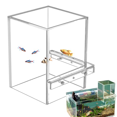 Aibyks Acryl-Aquarium, Coole Aquarien | transparenter Fischaufzugstank,Umgekehrter Aquarium-Wasserstandswartungs-Vakuum-aufgehängter Aquarium für Aquarien Betta-Fische von Aibyks